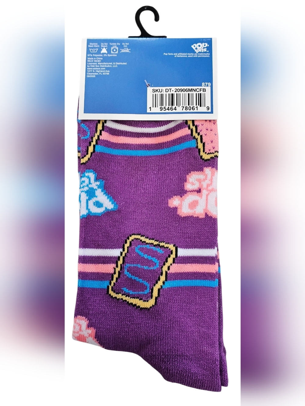 Kellogg's Rice Krispies & Pop-Tarts Men's Crew Socks - Purple & Navy - Pack of 2 - Picture 4 of 6